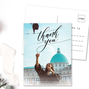 Carte Postale Photo de calligraphie Remerciement vierge de remis