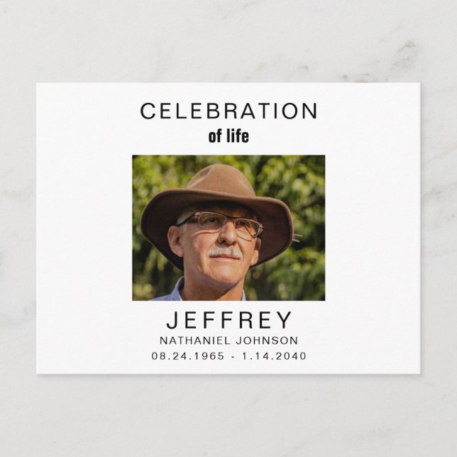 Carte postale photo de célébration de vie (Devant)