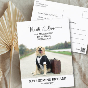Carte Postale Photo de chien drôle personnalisé Remerciements po