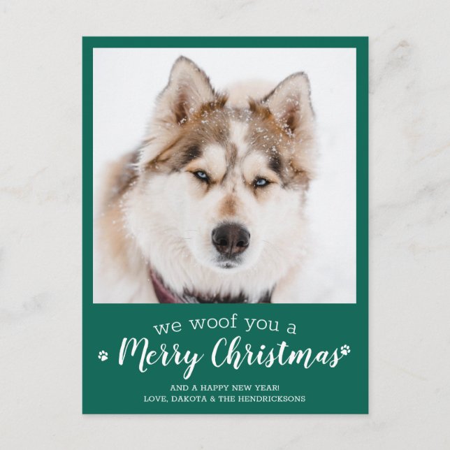 Carte Postale Photo de chien personnalisé Noël Joyeux amateur de (Devant)