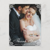 Photo de couple de mariage avec bordure en dentell