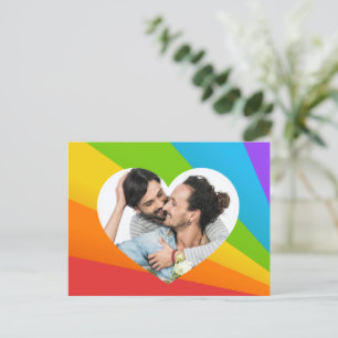 Carte Postale Photo de couple gay arc-en-ciel dans l'amour roman