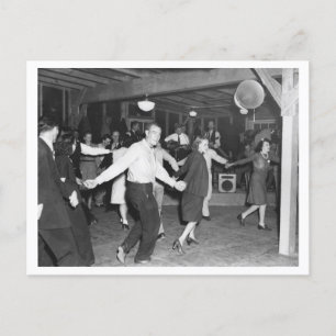 Carte Postale Photo de danse carré vintage 1944