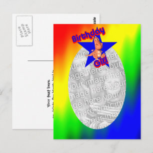 Carte postale photo de dinosaure fille d'anniversa