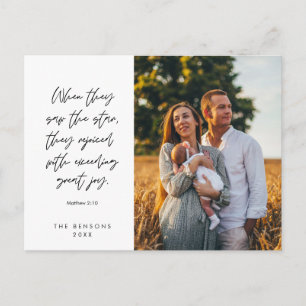 Carte Postale Photo de famille chrétienne, Joyeux Noël religieux