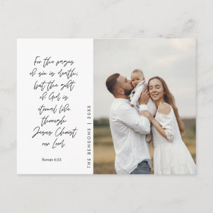 Carte Postale Photo de famille chrétienne, Joyeux Noël religieux