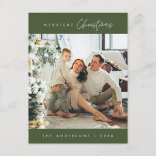 Carte Postale Photo de famille de Noël la plus agréable, minimal