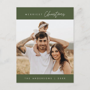 Carte Postale Photo de famille de Noël la plus agréable, moderne