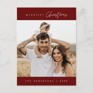 Carte Postale Photo de famille de Noël la plus agréable, moderne