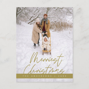 Carte Postale Photo de famille de Noël la plus agréable, Salutat