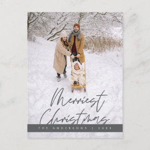 Carte Postale Photo de famille de Noël la plus agréable, Salutat