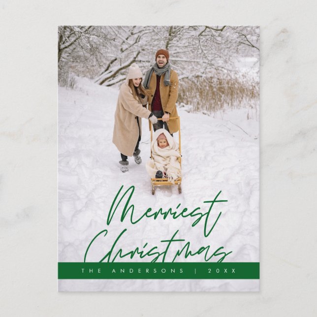 Carte Postale Photo de famille de Noël la plus agréable, Salutat (Devant)