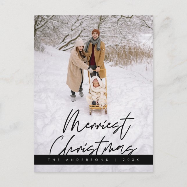 Carte Postale Photo de famille de Noël la plus agréable, Salutat (Devant)