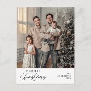 Carte Postale Photo de famille de Noël la plus joyeuse, Bonheur 