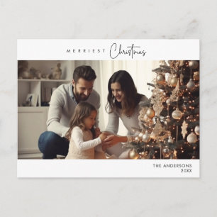 Carte Postale Photo de famille de Noël la plus joyeuse, Happy d'