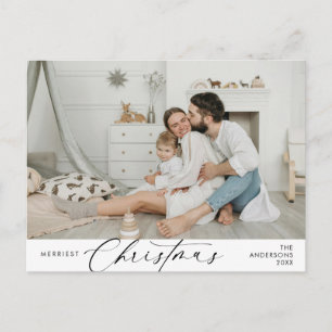 Carte Postale Photo de famille de Noël la plus joyeuse, Happy d'