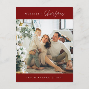 Carte Postale Photo de famille de Noël la plus joyeuse, Moderne