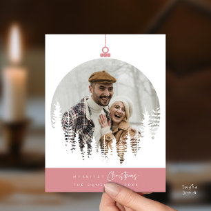 Carte Postale Photo de famille de Noël la plus joyeuse, superpos