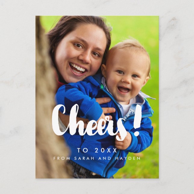 Carte Postale Photo de famille du Nouvel An (Devant)