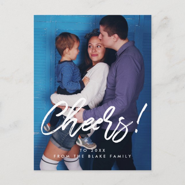 Carte Postale Photo de famille du Nouvel An moderne (Devant)