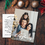 Carte Postale Photo de famille Lettrée moderne Joyeux Noël<br><div class="desc">Célébrez la saison avec cette carte postale amusante avec votre photo verticale et les mots en lettres "Joyeux Noël" sur le devant et votre note personnalisée sur le dos. Ou, si vous le souhaitez, supprimez la note dactylographiée sur le dos et écrivez chaque carte postale individuellement. Ajoutez votre adresse de...</div>