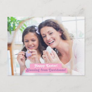 Carte Postale Photo de famille moderne Elégant Joyeux Pâques
