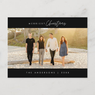 Carte Postale Photo de famille Noël le plus joyeux, minimaliste 