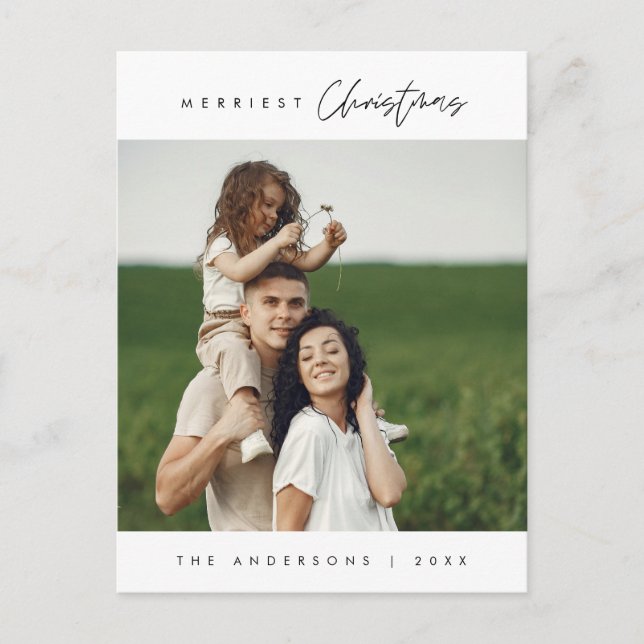 Carte Postale Photo de famille Noël le plus joyeux, Nature en pl (Devant)