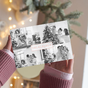 Carte Postale Photo de famille Noël Quatre Pink Falalala