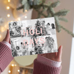 Carte Postale Photo de famille Noël Quatre | Vacances roses<br><div class="desc">Photo de famille Noël Quatre | Vacances roses</div>