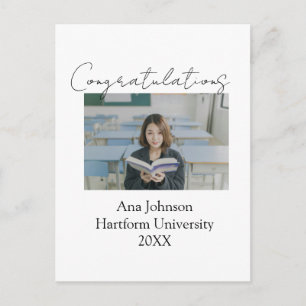 Carte Postale Photo de félicitations diplômé nom université anné
