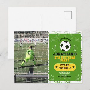 Carte Postale Photo de fête d'anniversaire de football pour enfa