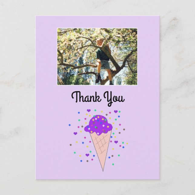 Carte Postale Photo de glace violette Merci (Devant)