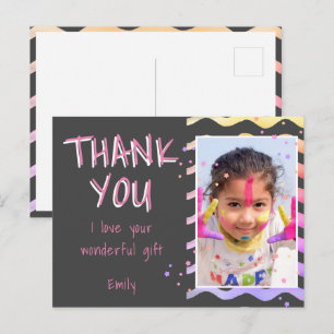 Carte Postale Photo de jolis enfants gris Fille Anniversaire Mer