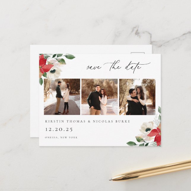 Carte Postale Photo de la flore botanique d'hiver (Devant/Arrière en situation)