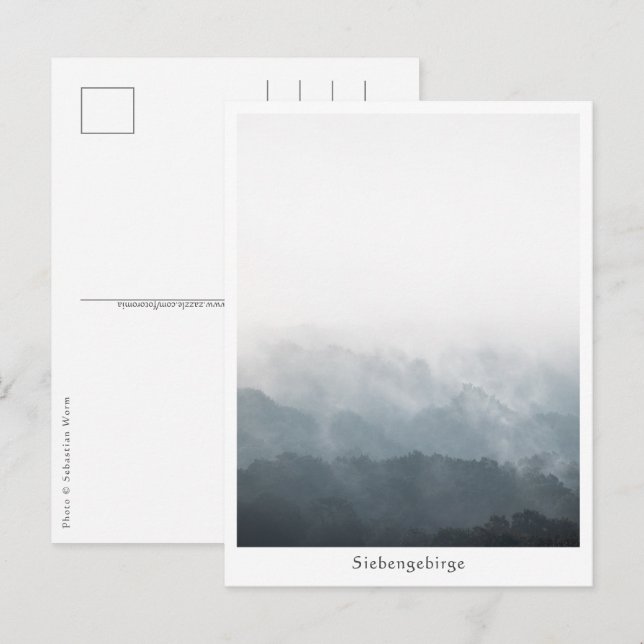 Carte Postale Photo de la forêt de Foggy (Devant / Derrière)