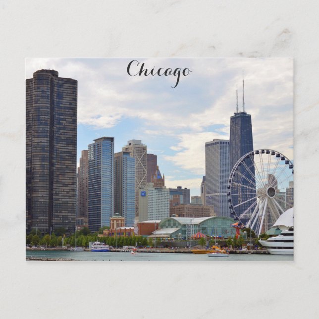 Carte Postale Photo de la jetée de la marine de Chicago Illinois (Devant)