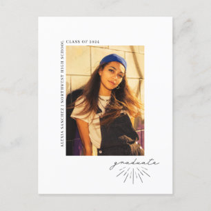 Carte Postale Photo de la partie Graduation du script d'art de l