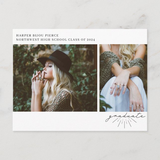 Carte Postale Photo de la partie Graduation du script d'art de l (Devant)