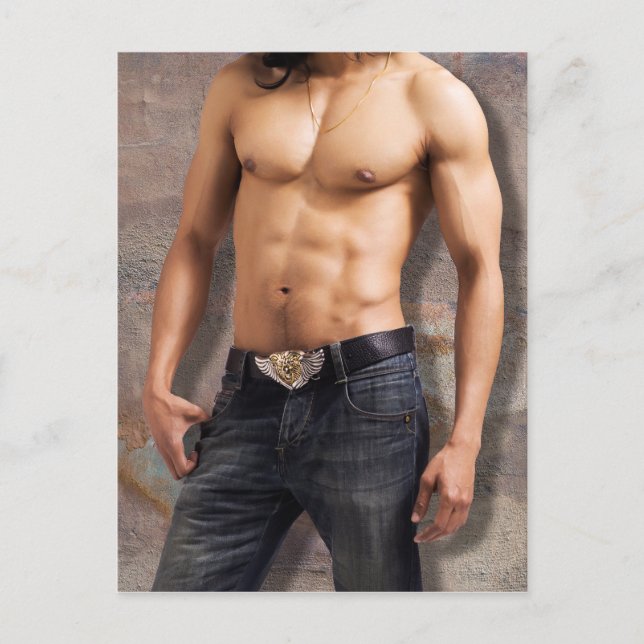 Carte Postale Photo de la poitrine nue de l'homme (Devant)
