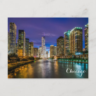 Carte Postale Photo de la skyline de Chicago Illinois au bord de
