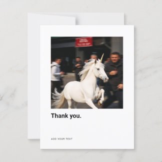 Carte Postale Photo de licorne drôle Merci