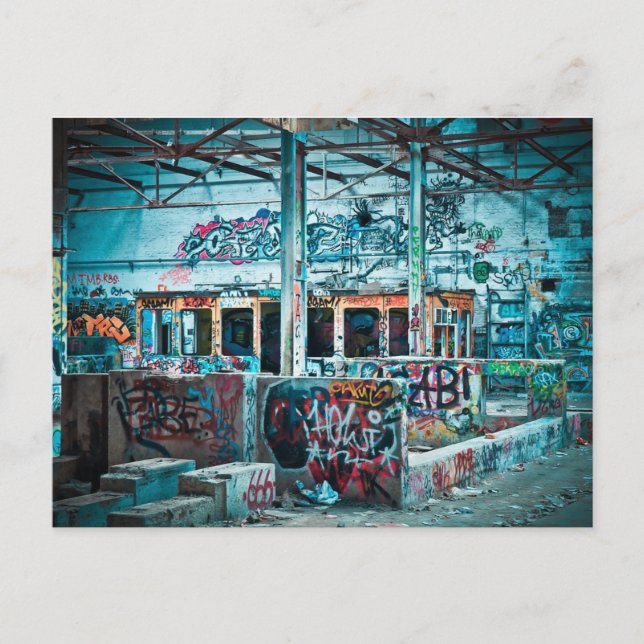 Carte postale photo de l'usine abandonnée (Devant)