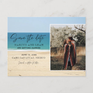 Carte Postale Photo de mariage de destination de plage Enregistr