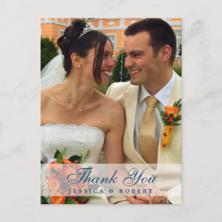 Carte Postale Photo de mariage givré personnalisé marine merci n