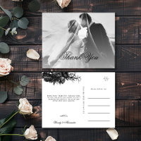 Photo de mariage noir gothique classique Merci