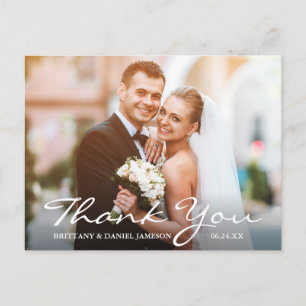 Carte Postale Photo de mariage remerciement mariés