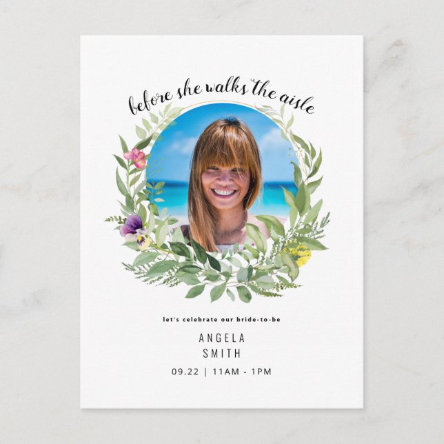 Carte Postale Photo de mariée avant qu'elle marche Fête des mari (Devant)