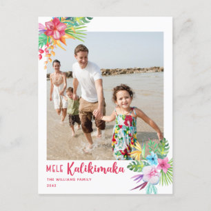 Carte postale photo de Mele Kalikimaka Fleurs trop