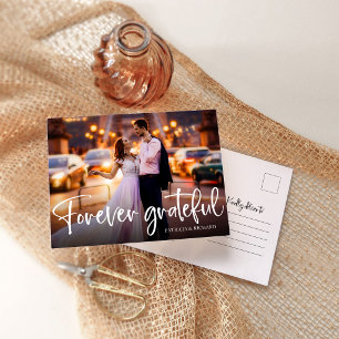 Carte Postale Photo de Merci Mariage pour toujours gracieux